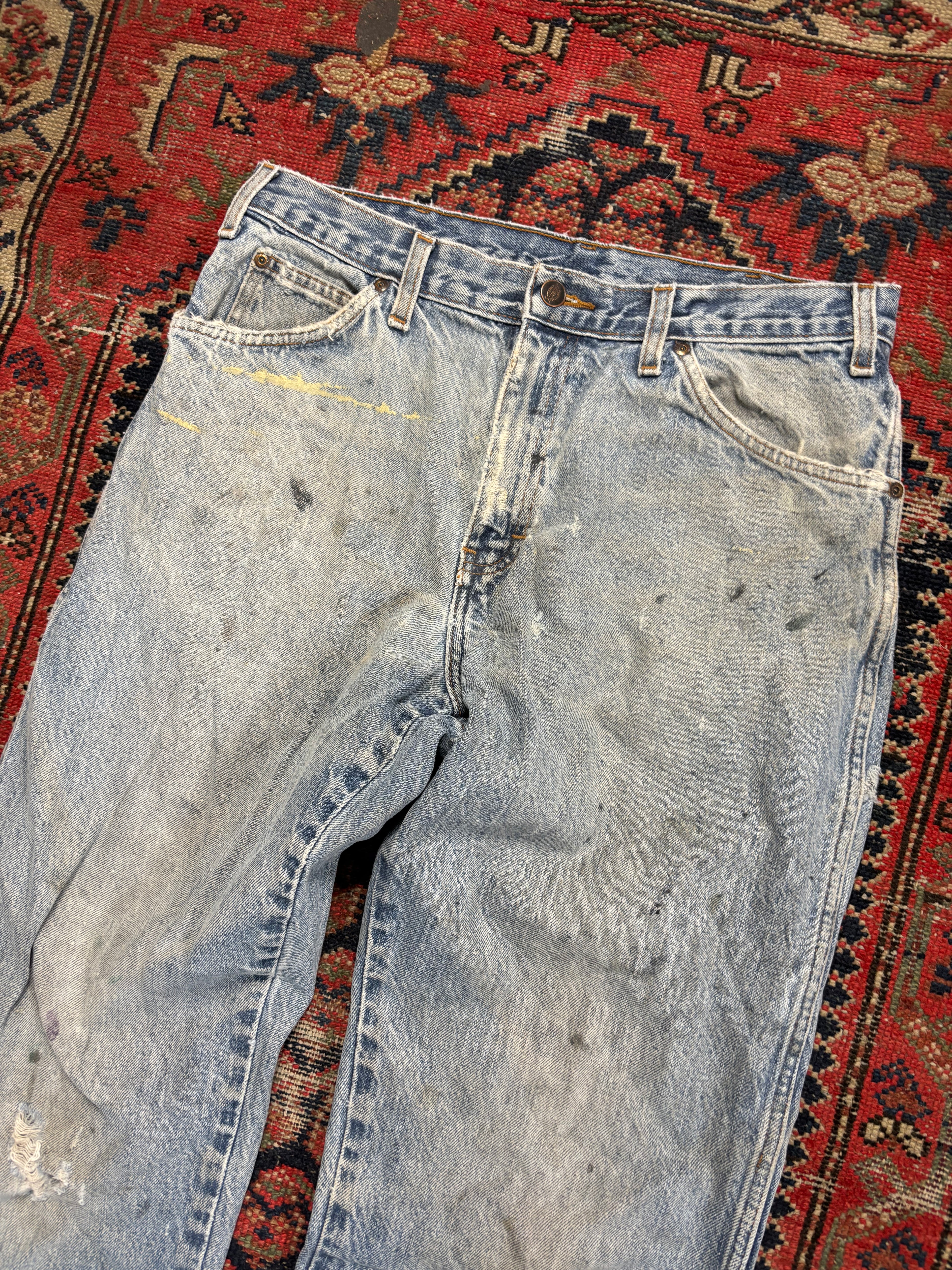 VINTAGE DISTRESSED LIGHT WASH DICKIES DENIM W/32