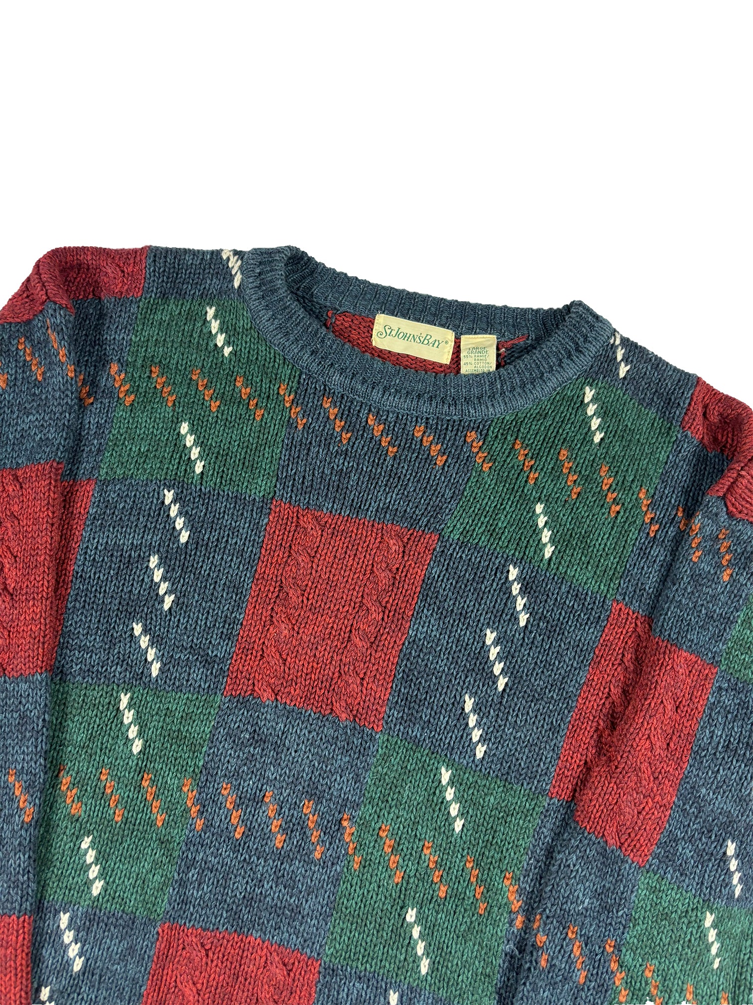 VINTAGE HEAVY “St JOHNS BAY” KNIT SWEATER SIZE MEDIUM