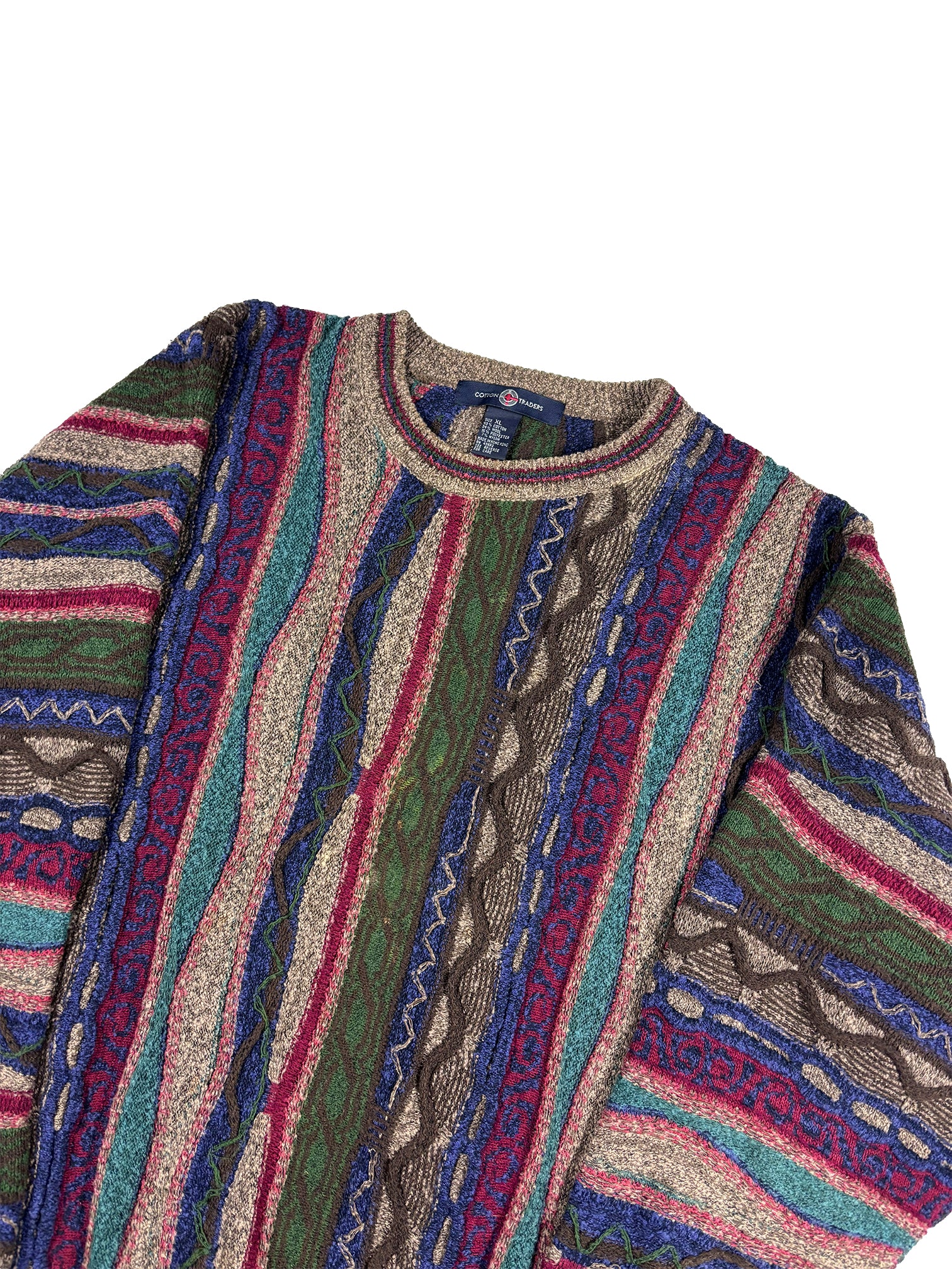 VINTAGE “COTTON TRADERS” PATTERN KNIT SWEATER SIZE XL
