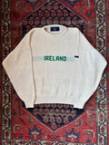 VINTAGE “IRELAND” WHITE KNIT SWEATER SIZE LARGE