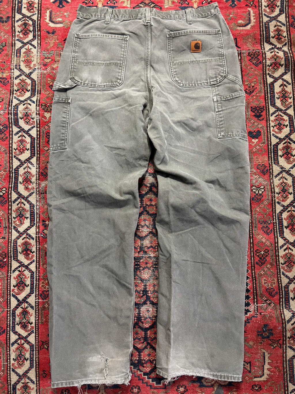 VINTAGE FADED GREEN CARHARTT CARPENTER PANTS W/36