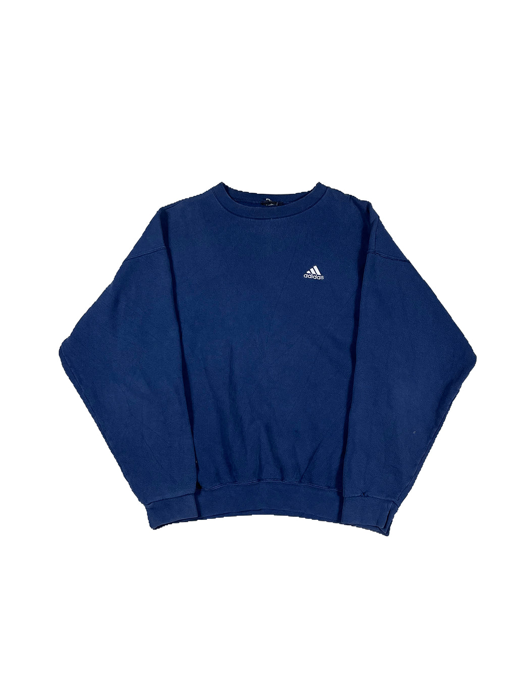 VINTAGE NAVY ADIDAS CREWNECK SIZE LARGE