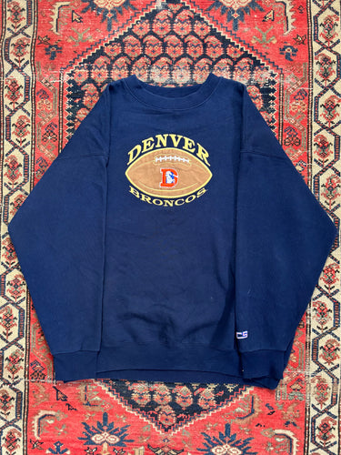 VINTAGE NAVY DENVER BRONCOS CREWNECK SIZE XX-LARGE