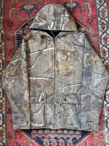 VINTAGE TWO POCKET REALTREE INSULATED HOODED JACKET SIZE MEDIUM