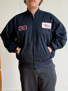 VINTAGE NAVY ZIP-UP WORK JACKET SIZE XL