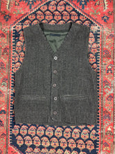 Load image into Gallery viewer, VINTAGE BLACK &amp; BROWN PINSTRIPE VEST SIZE MEDIUM