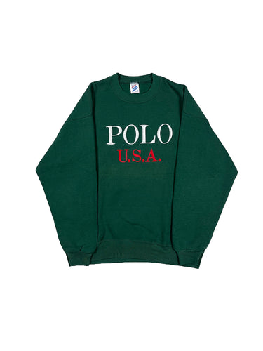 VINTAGE GREEN “POLO USA” CREWNECK SIZE LARGE
