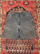 Load image into Gallery viewer, VINTAGE FADED BLACK CARHARTT CARPENTER SHORTS W/36