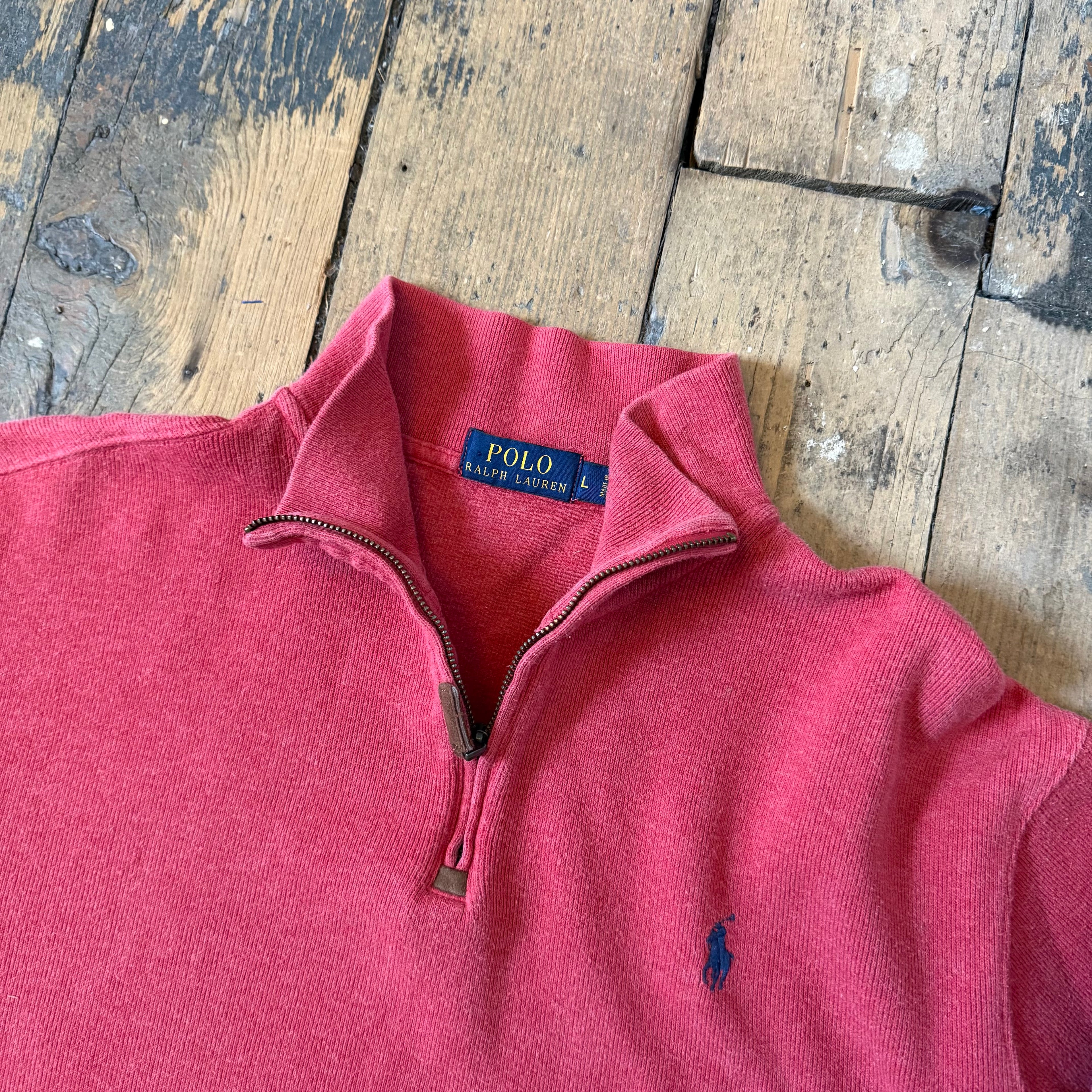 Vintage Polo Quarter Zip Sweater Size Large