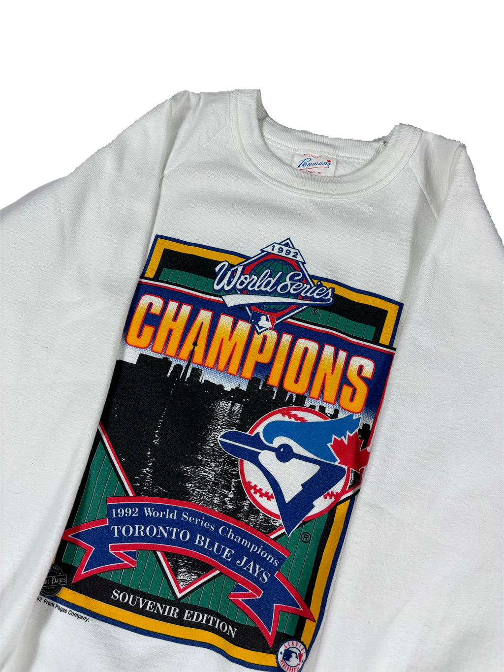VINTAGE WHITE BLUE JAYS 1992 CHAMPS CREWNECK SIZE LARGE