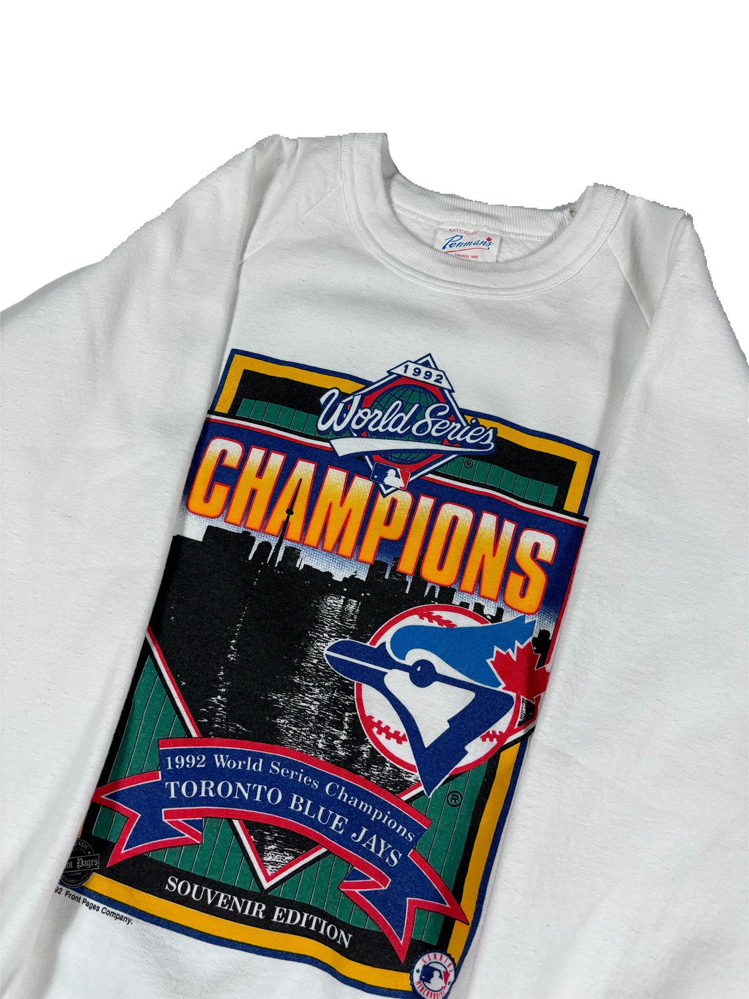 VINTAGE WHITE BLUE JAYS 1992 CHAMPS CREWNECK SIZE LARGE