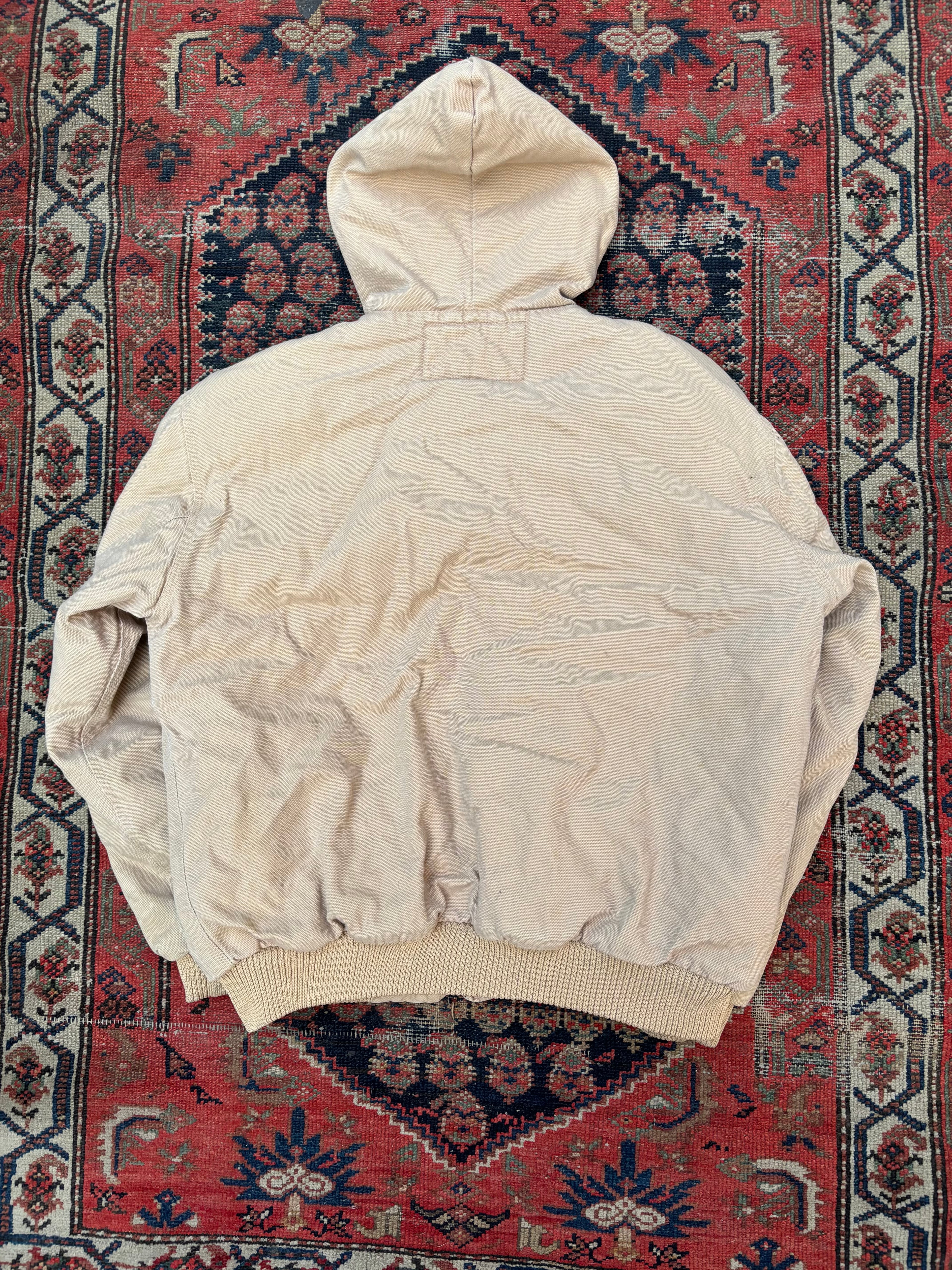 VINTAGE LIGHT BEIGE ‘SCHMIDTY’ CANVAS WORK JACKET SIZE LARGE