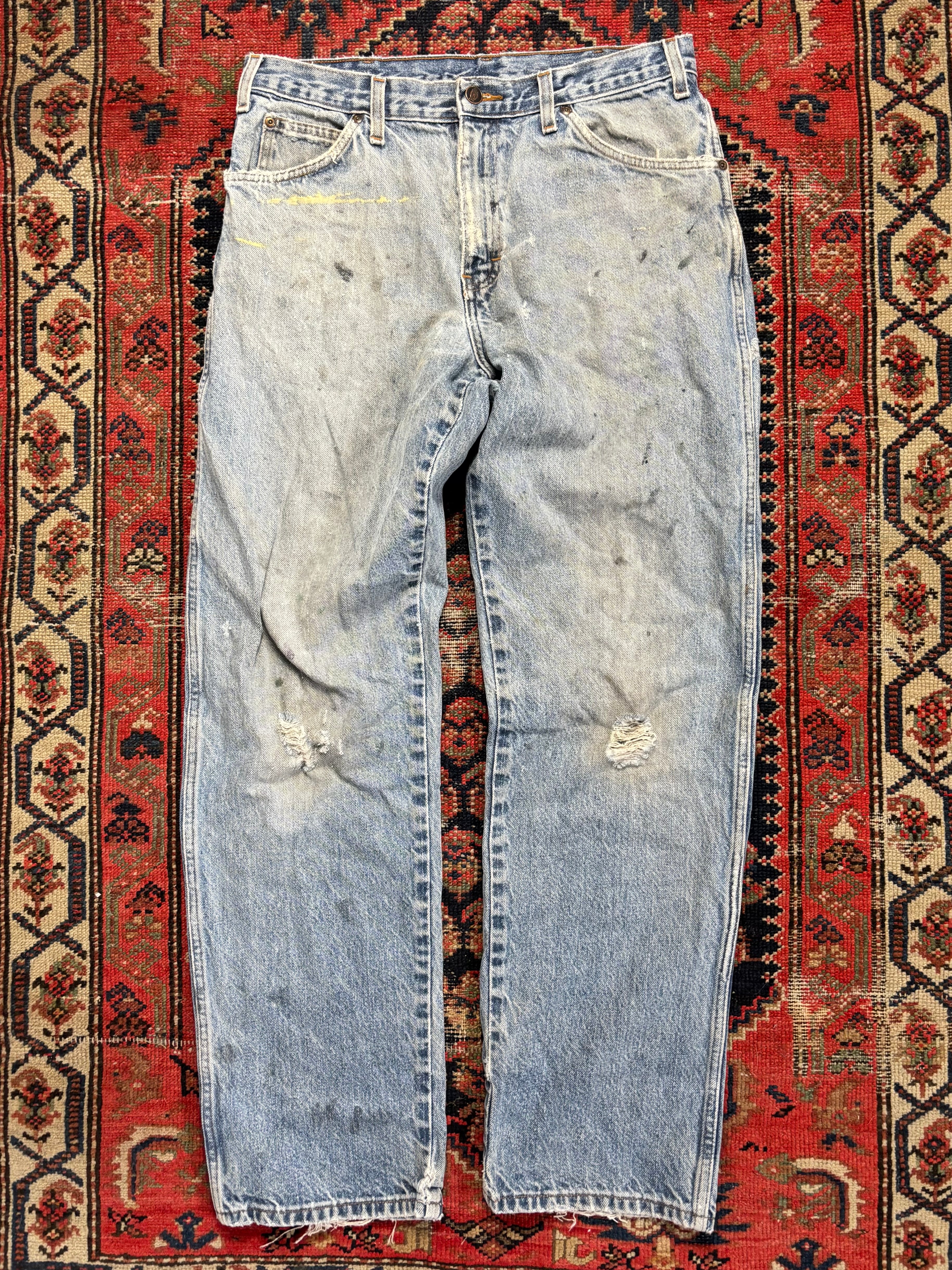 VINTAGE DISTRESSED LIGHT WASH DICKIES DENIM W/32