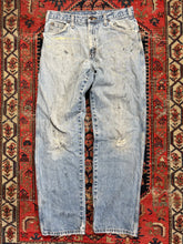 Load image into Gallery viewer, VINTAGE DISTRESSED LIGHT WASH DICKIES DENIM W/32