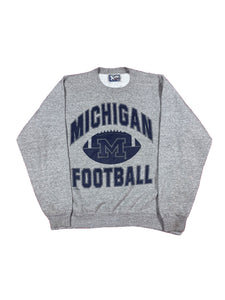 VINTAGE GREY MICHIGAN FOOTBALL CREWNECK SIZE XL