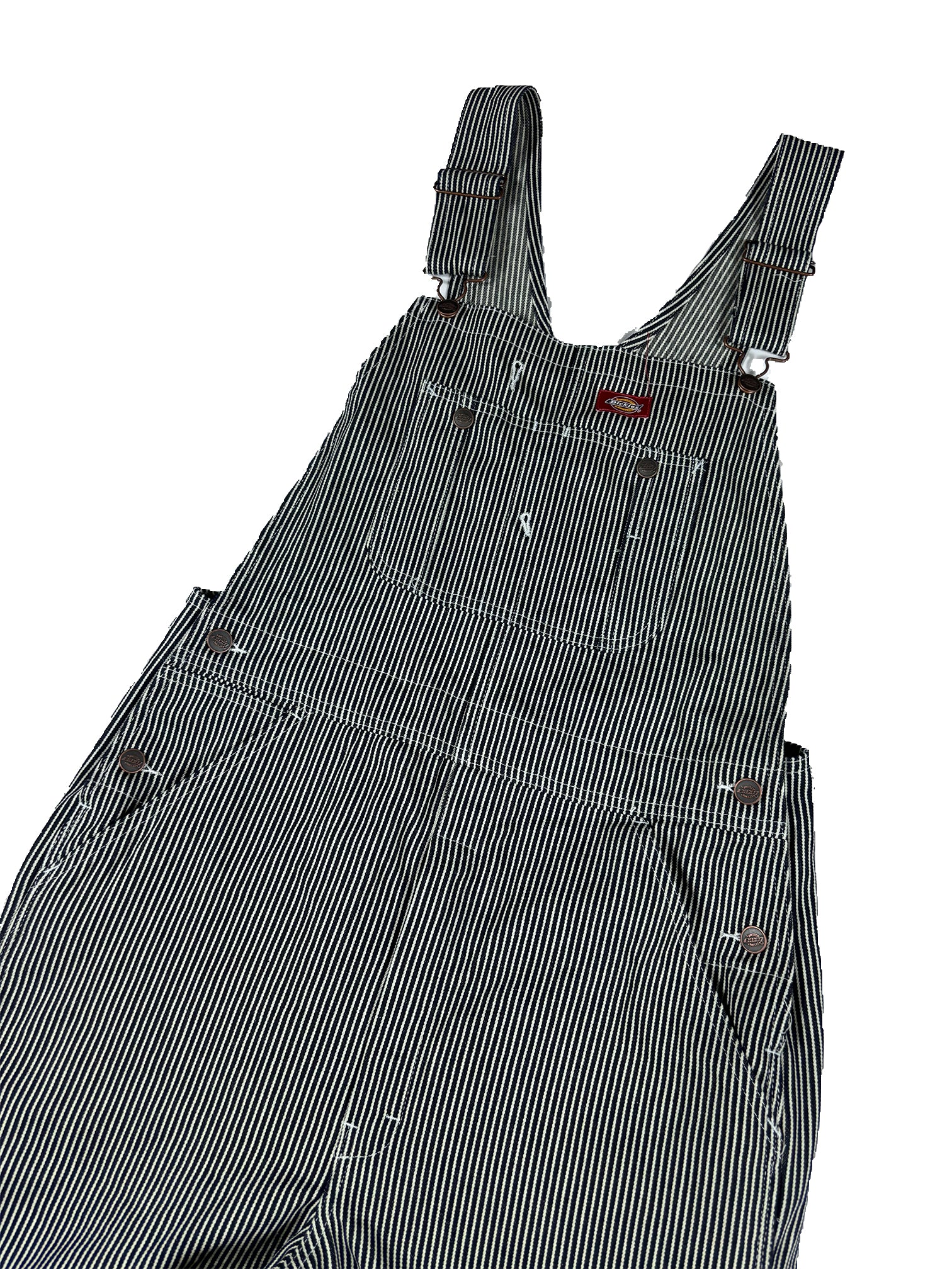 VINTAGE DICKIES BLACK PINSTRIPPED OVERALLS W/32x32