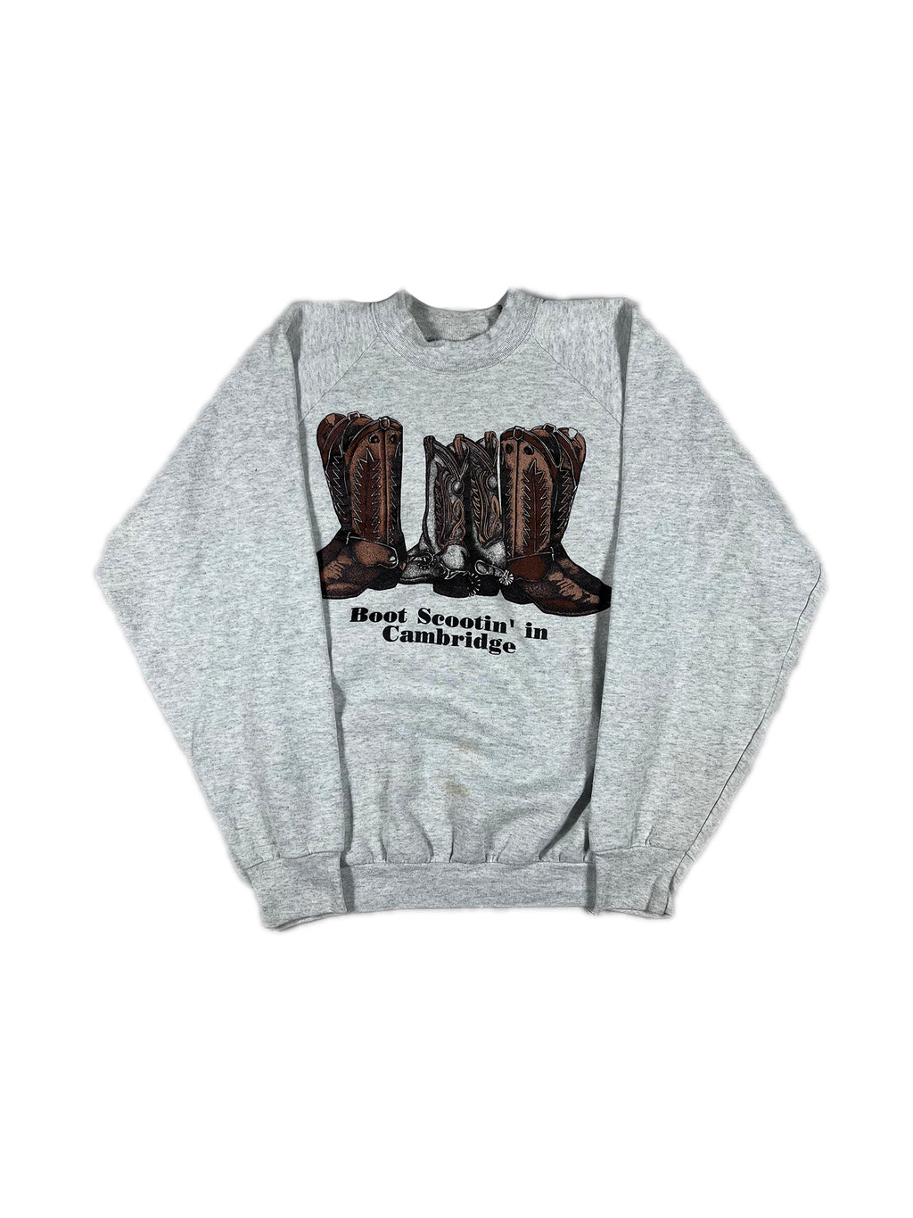 VINTAGE GRAY COWBOY BOOTS CREWNECK SIZE XL