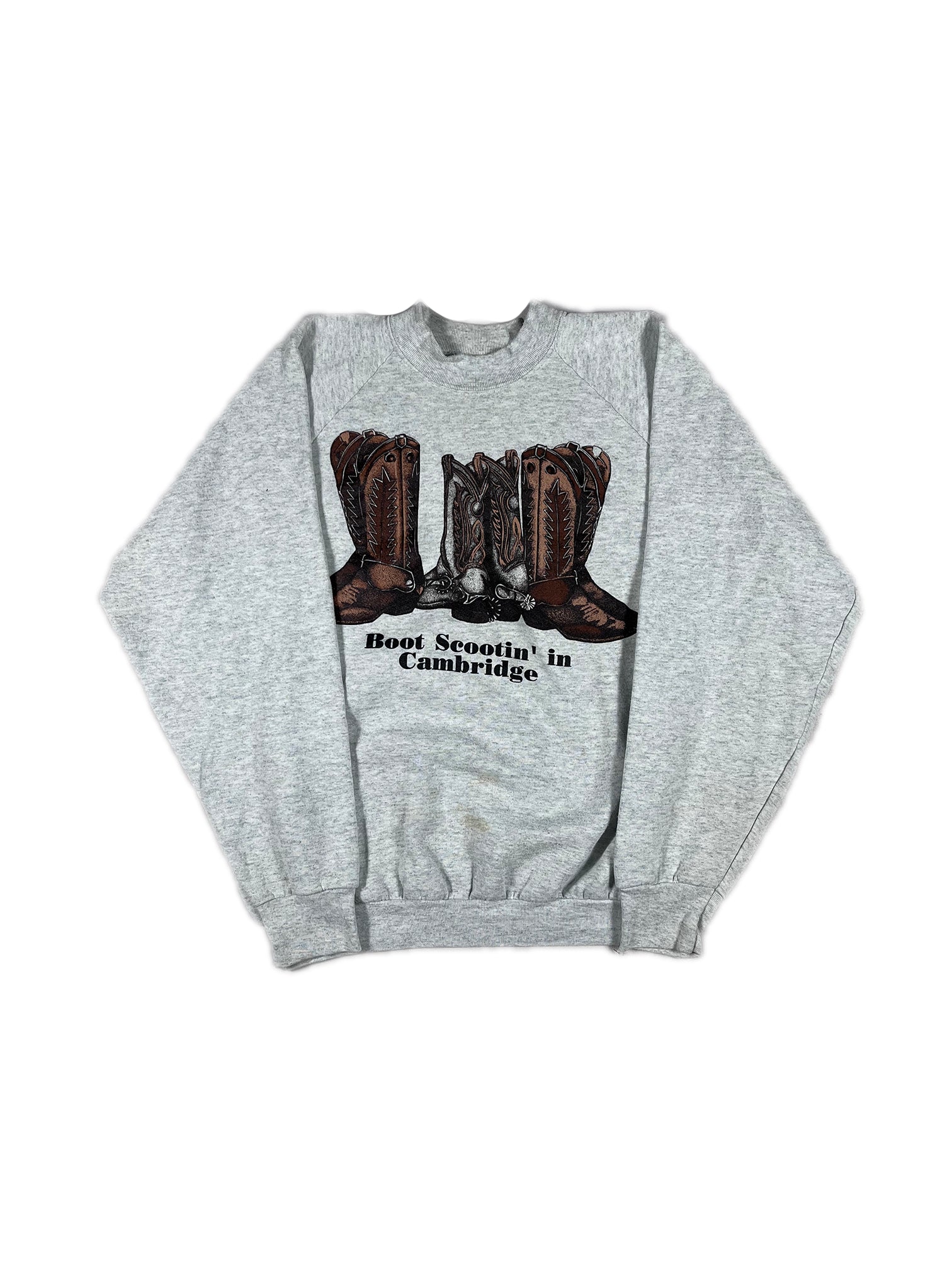 VINTAGE GRAY COWBOY BOOTS CREWNECK SIZE XL