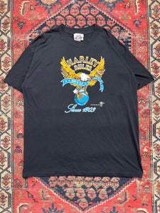 VINTAGE BLACK 1987 HARLEY RULES TEE SIZE LARGE