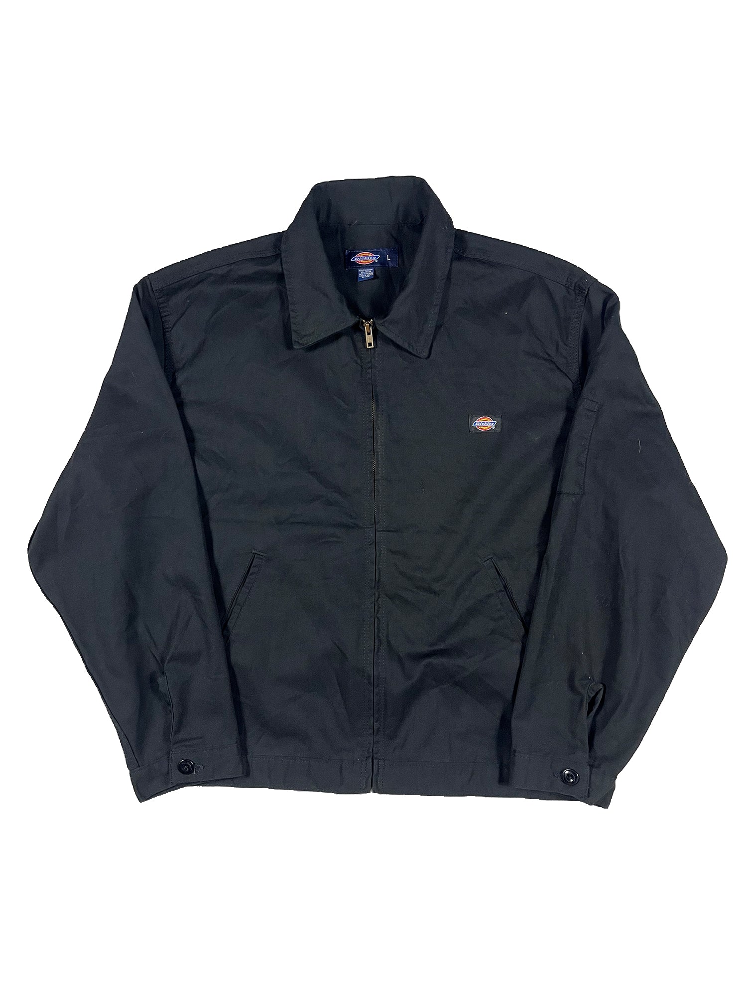 VINTAGE BLACK BOXY DICKIES WORK JACKET SIZE LARGE