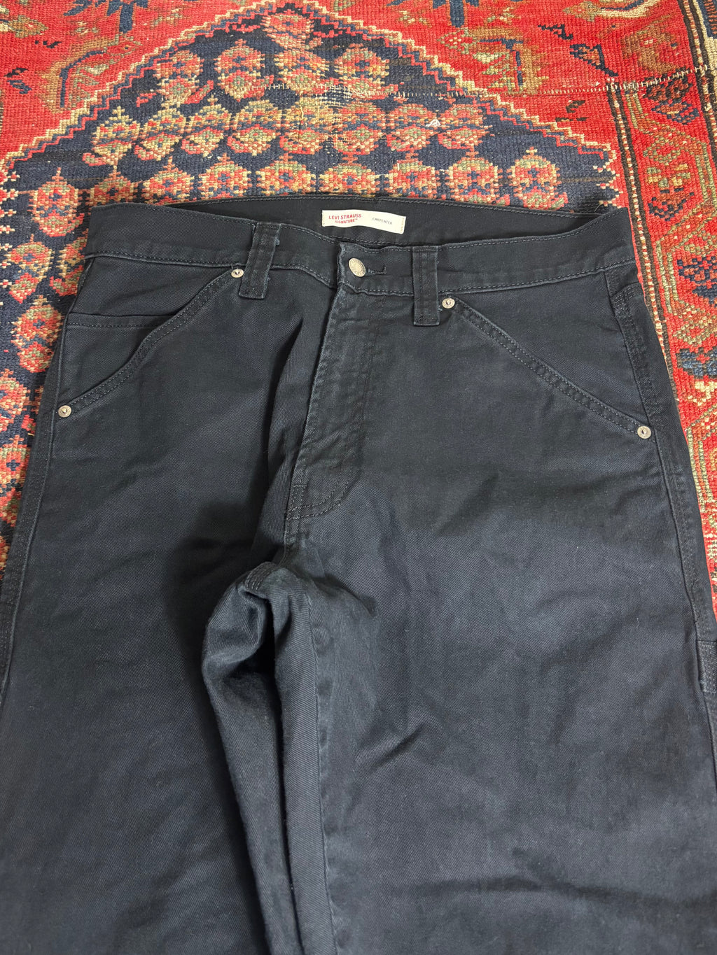 VINTAGE BLACK LEVIS CARPENTER TROUSERS W/ 34
