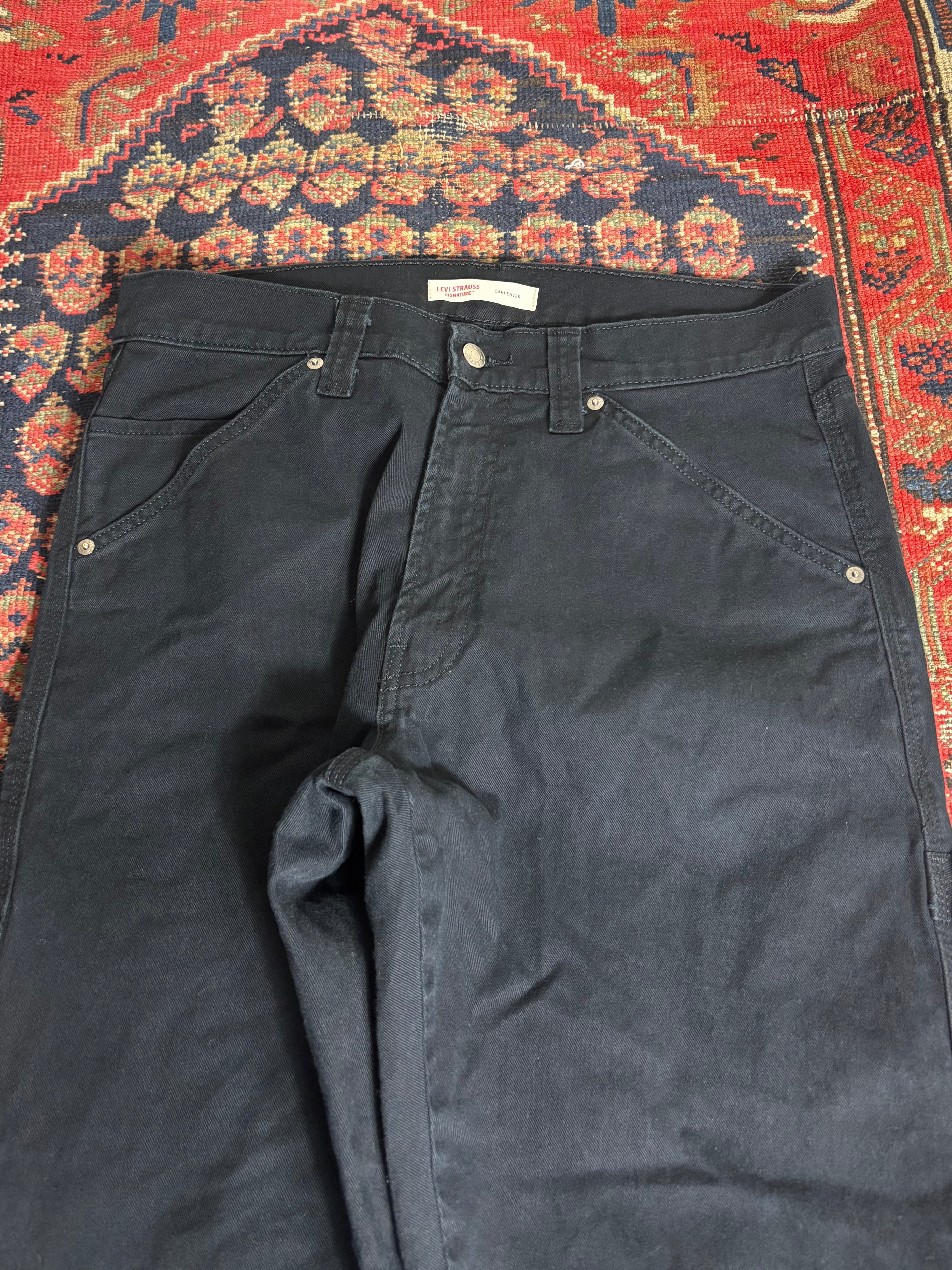 VINTAGE BLACK LEVIS CARPENTER TROUSERS W/ 34