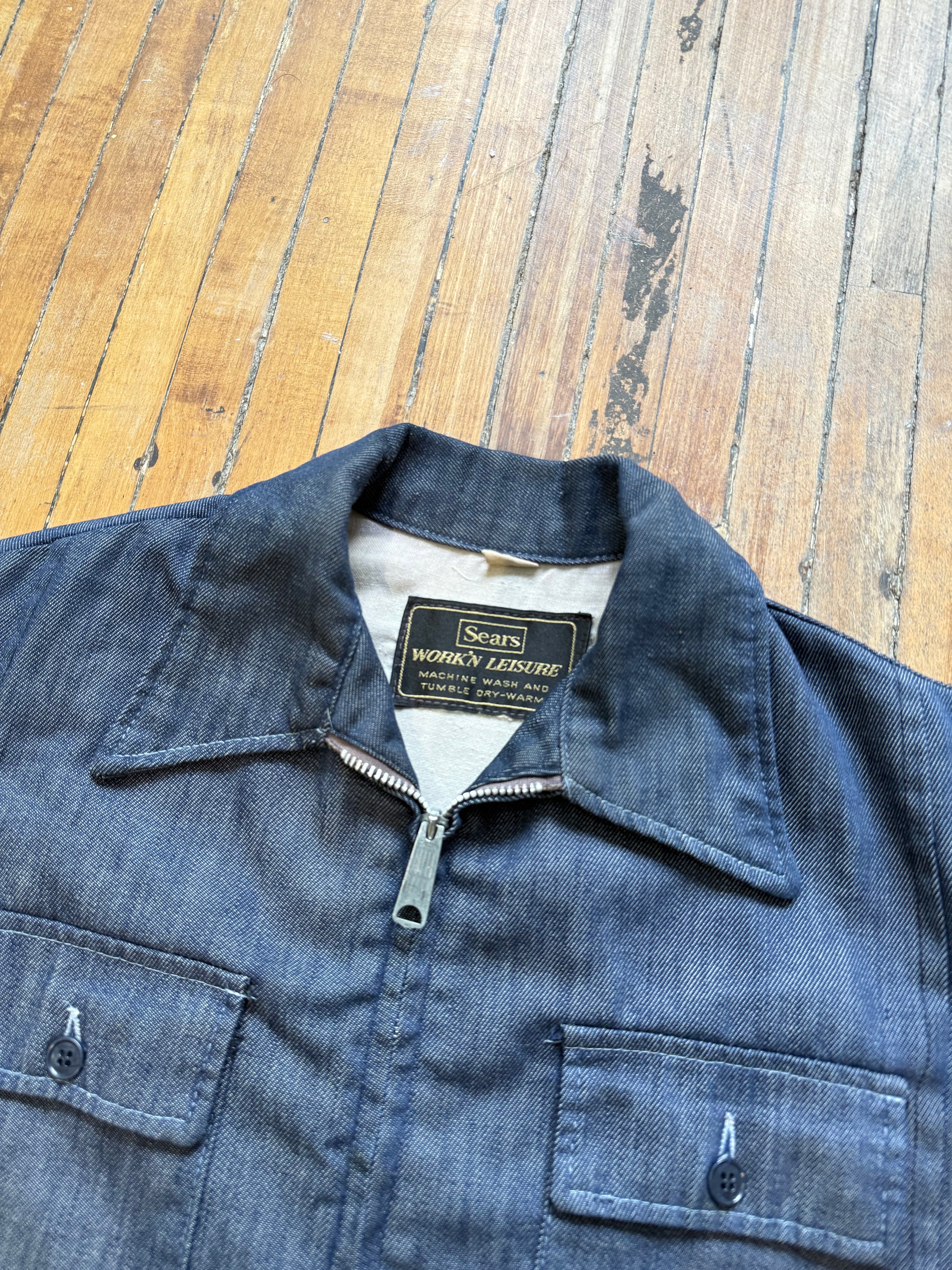 Vintage Sears Linen Zip-Up