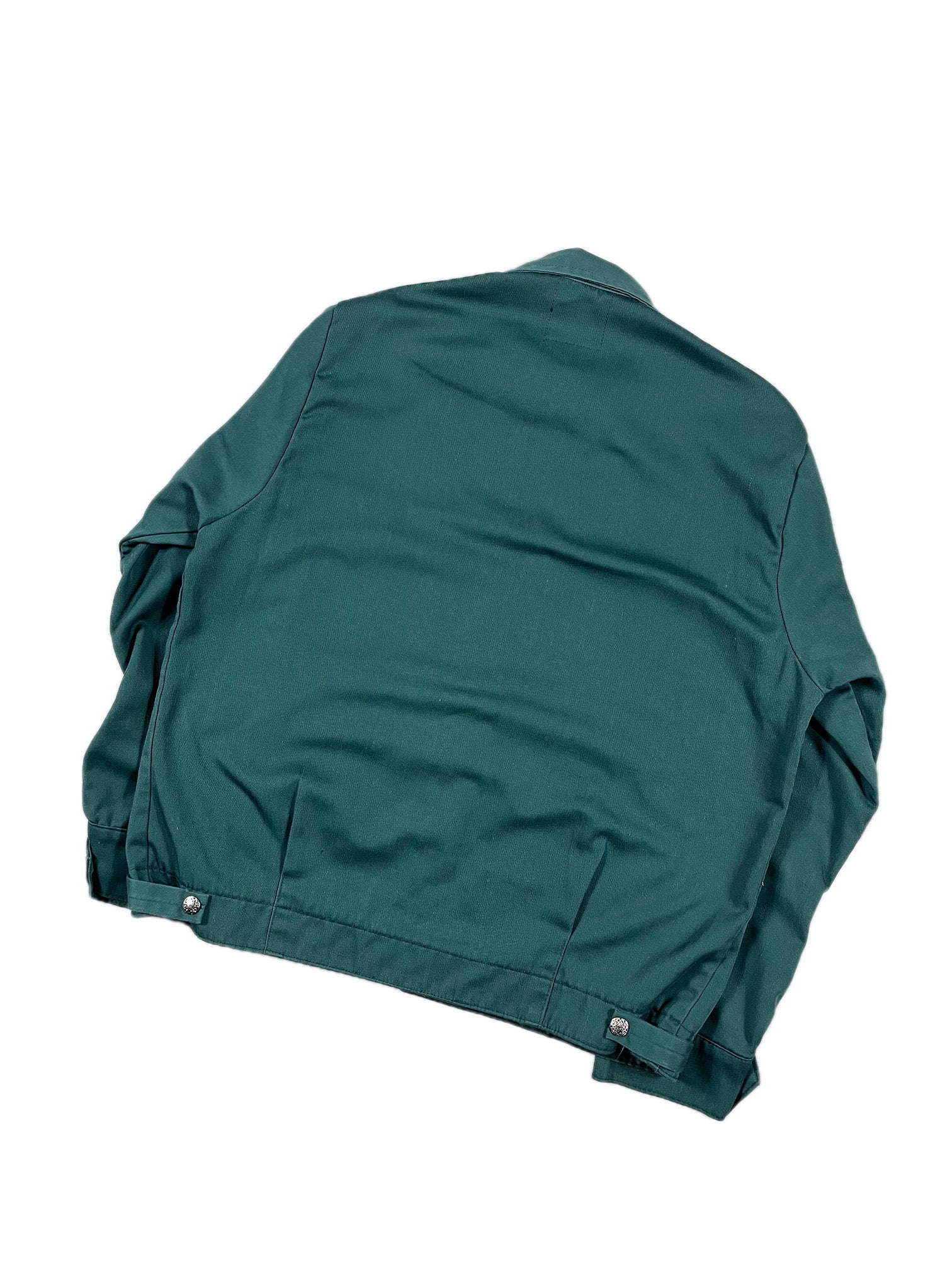 VINTAGE GREEN COLLARED PLAID LINED WORK JACKET SIZE MEDIUM