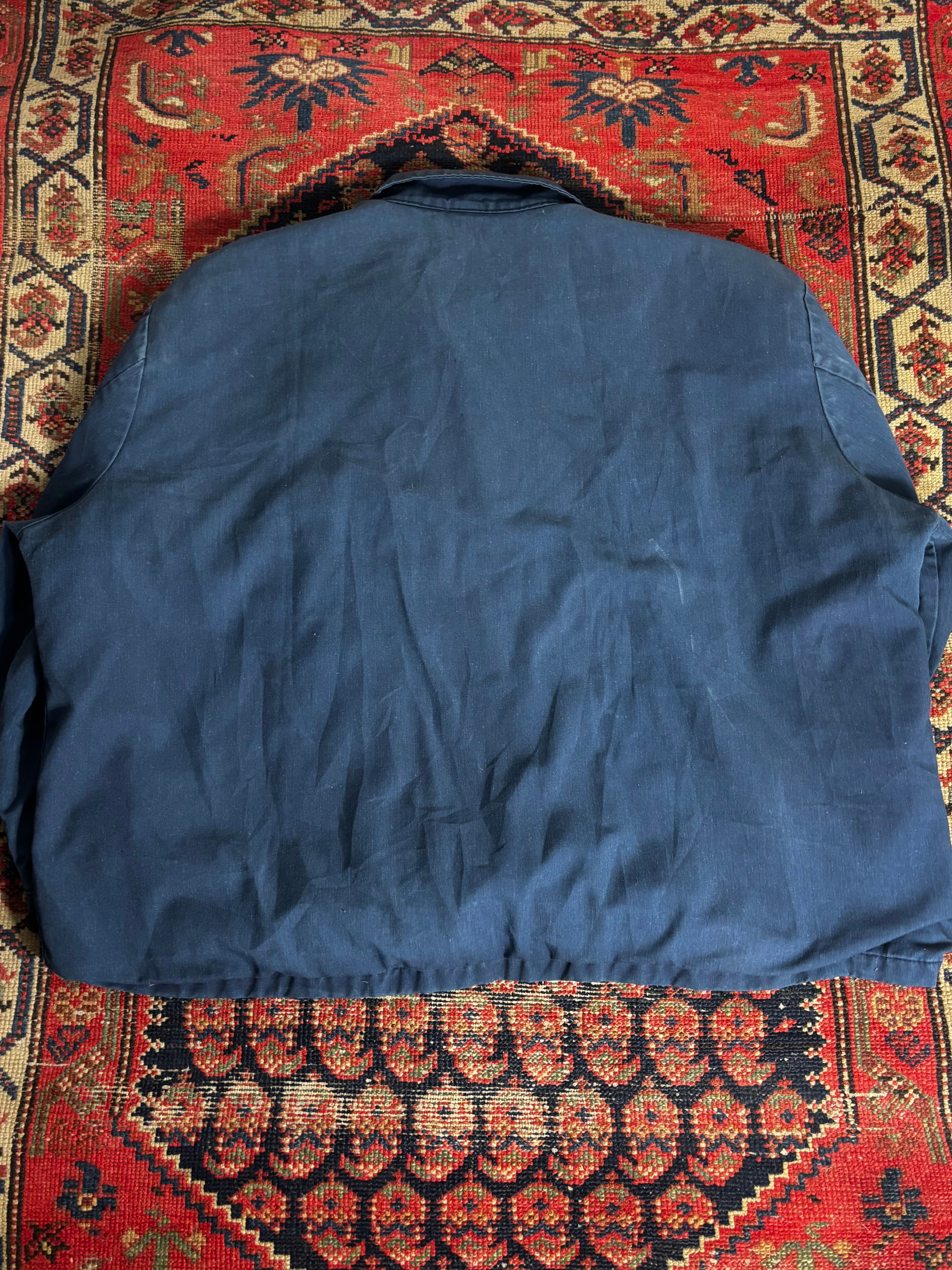 VINTAGE FADED NAVY “DCA” COLLARED WORK JACKET SIZE/XL