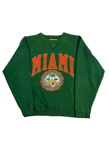 VINTAGE GREEN FADED MIAMI CREWNECK SIZE XL