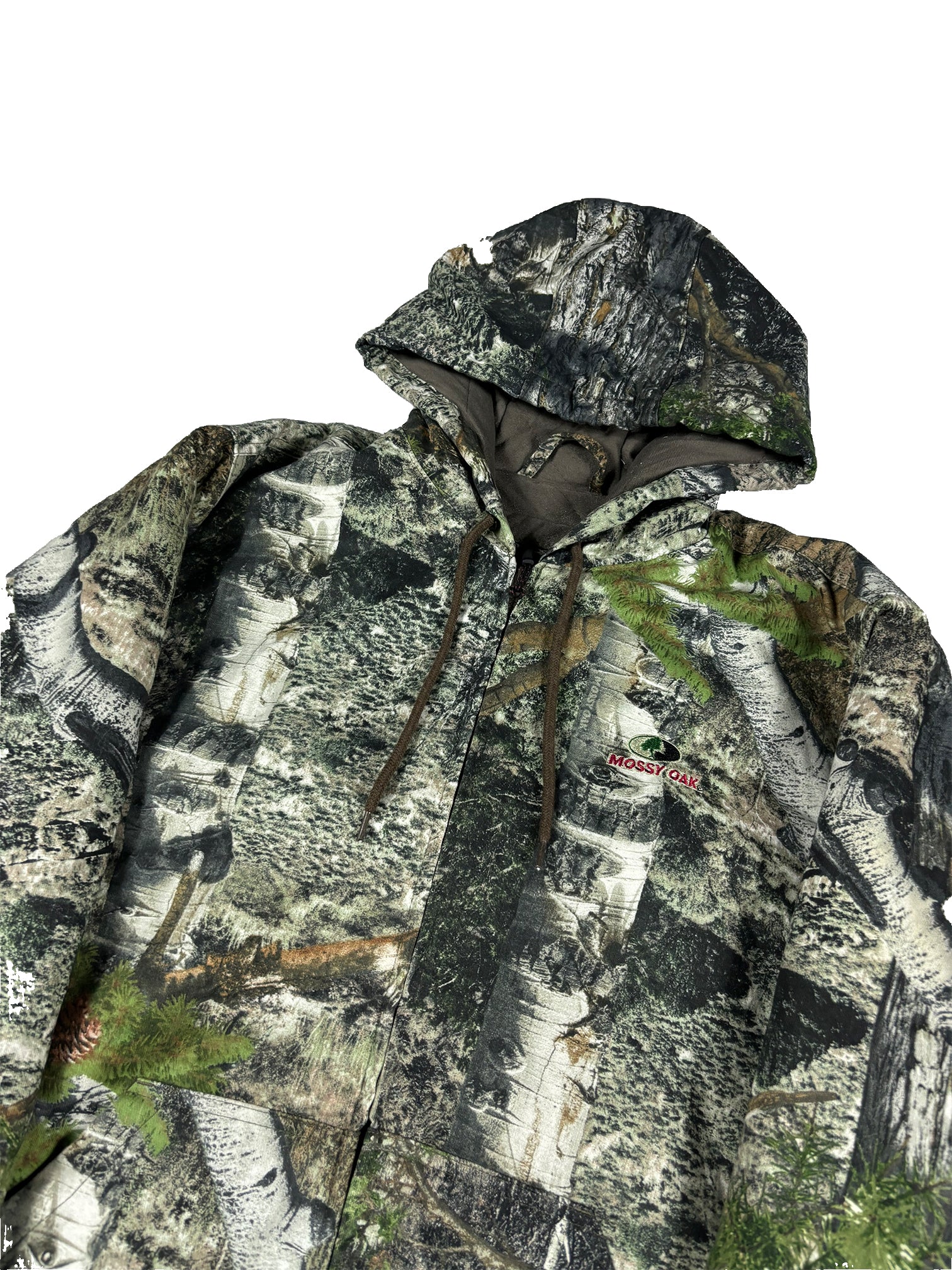 VINTAGE MOSSY OAK INSULATED HOODED JACKET SIZE MEDIUM