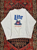 VINTAGE GREY MILLER LITE “LIFE IS GOOD” CREWNECK SIZE XL