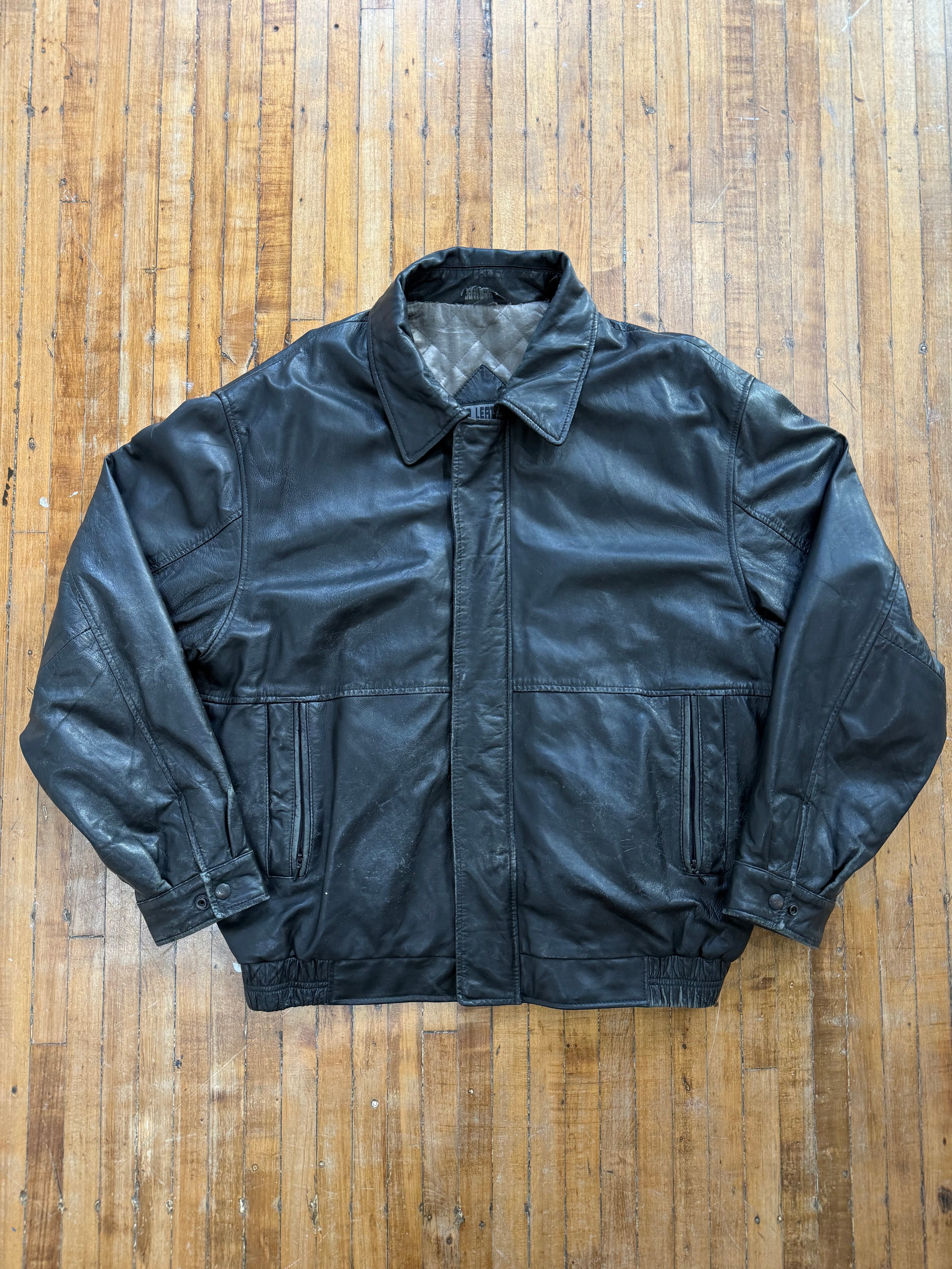 Vintage Leather Bomber Jacket