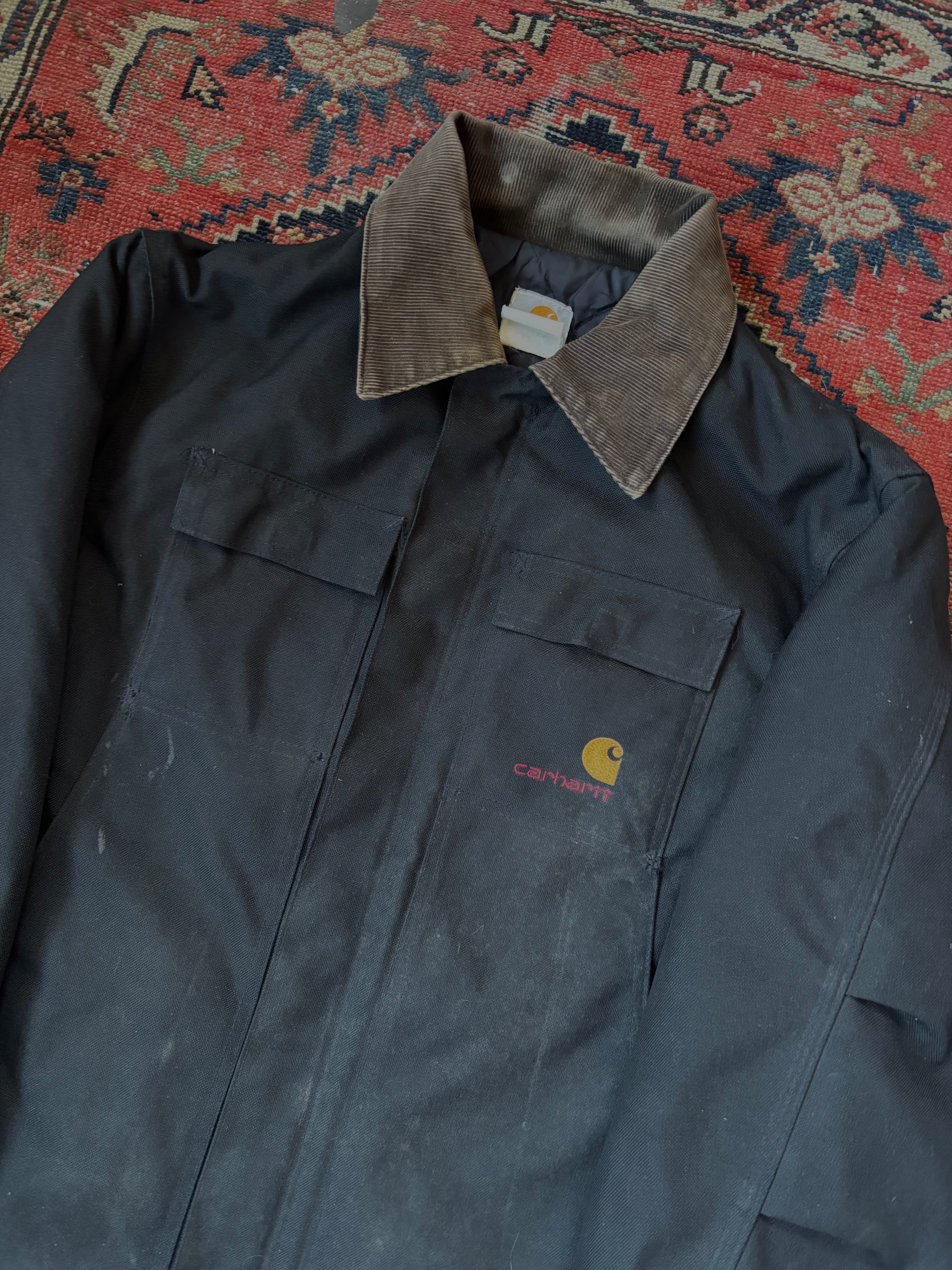 VINTAGE BLACK CARHARTT DETROIT STYLE CHORE XL