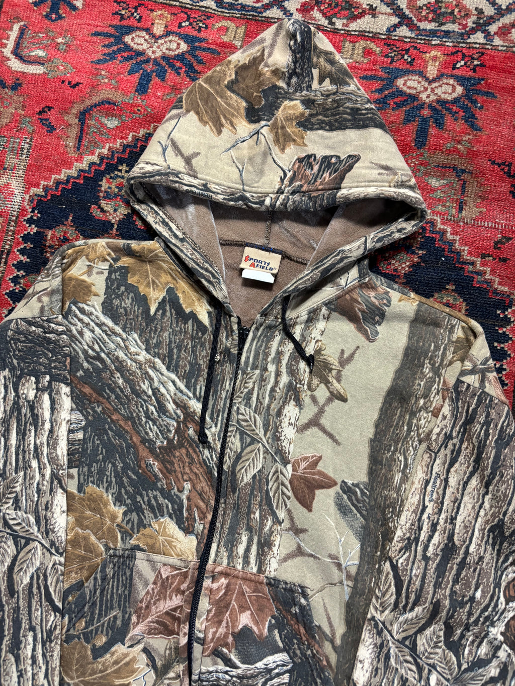 VINTAGE LINED REALTREE ZIP UP HOODIE SIZE LARGE