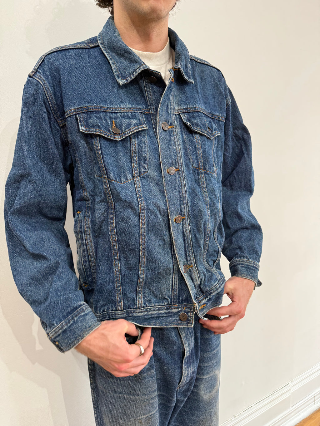 Vintage Casual Points Denim Jacket