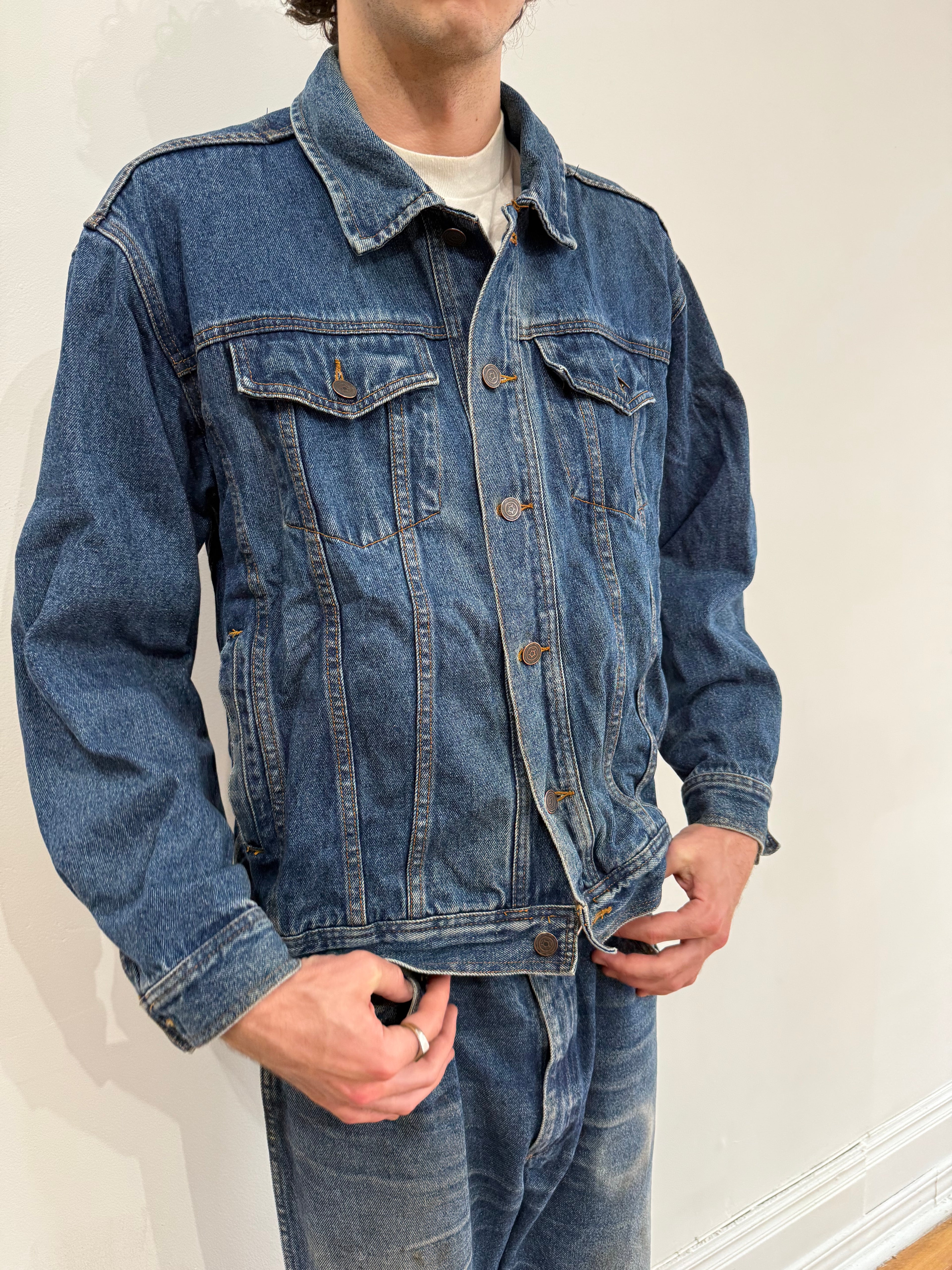 Vintage Casual Points Denim Jacket