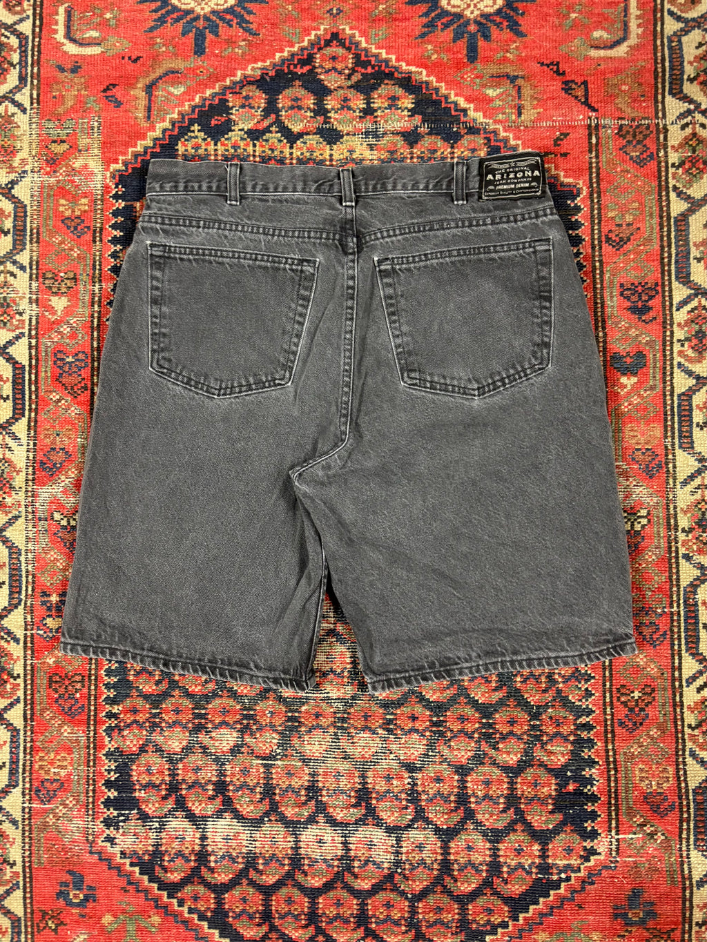 VINTAGE FADED BLACK DENIM JORTS W/34