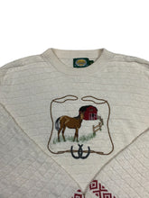 Load image into Gallery viewer, VINTAGE CREAM HORSE KNIT SIZE MEDIUM
