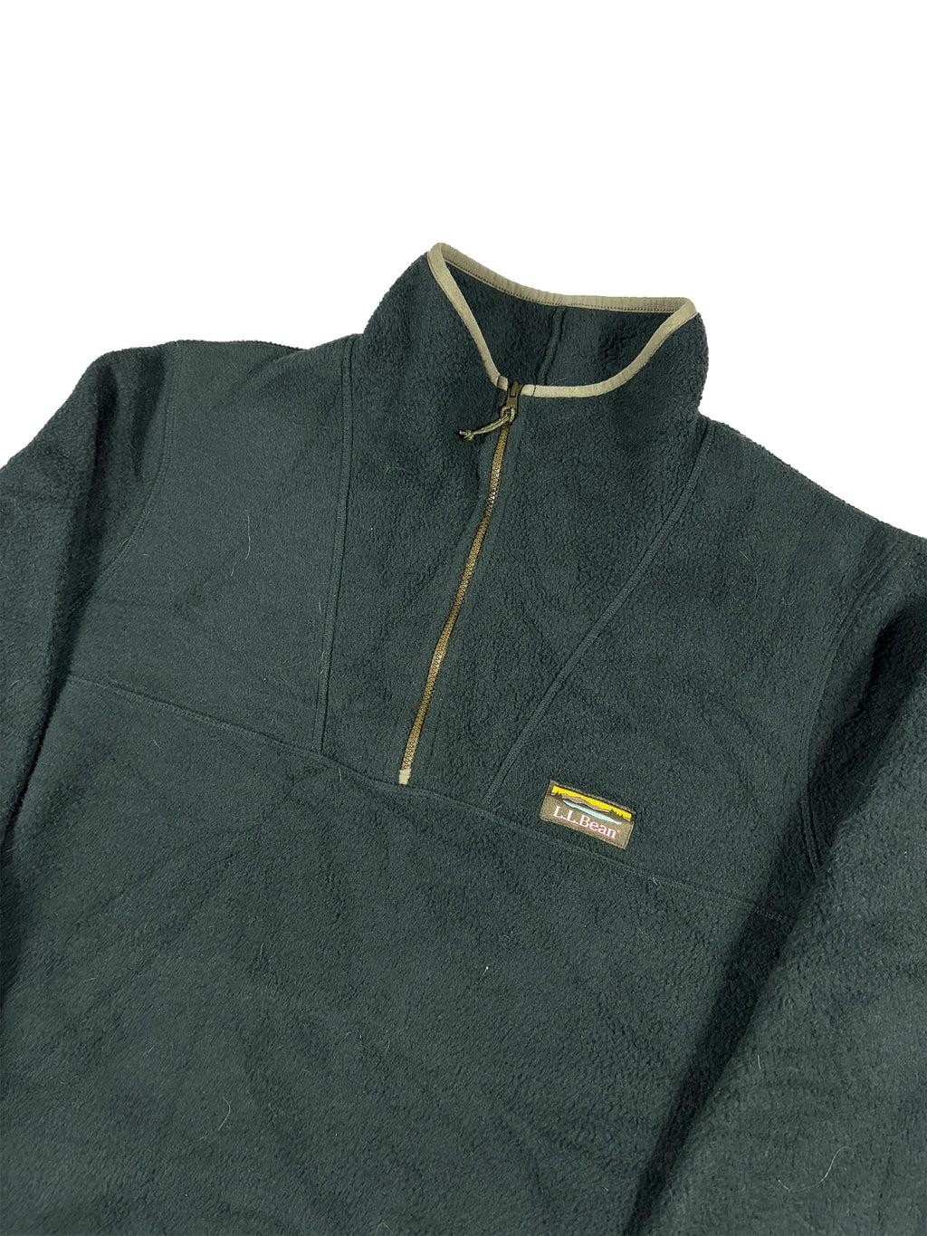 VINTAGE GREEN L.L.BEAN 1/4 ZIP FLEECE SIZE MEDIUM