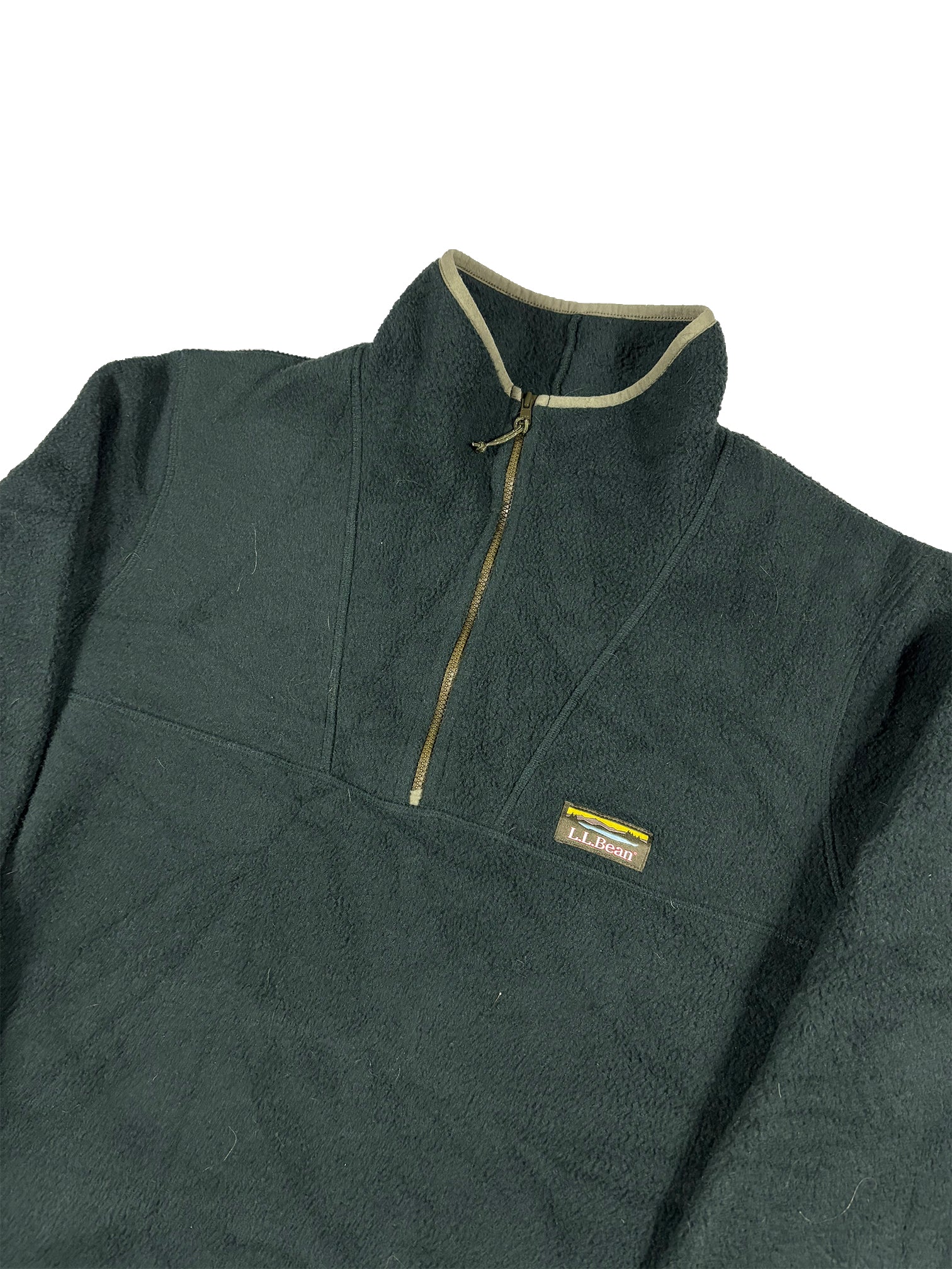 VINTAGE GREEN L.L.BEAN 1/4 ZIP FLEECE SIZE MEDIUM