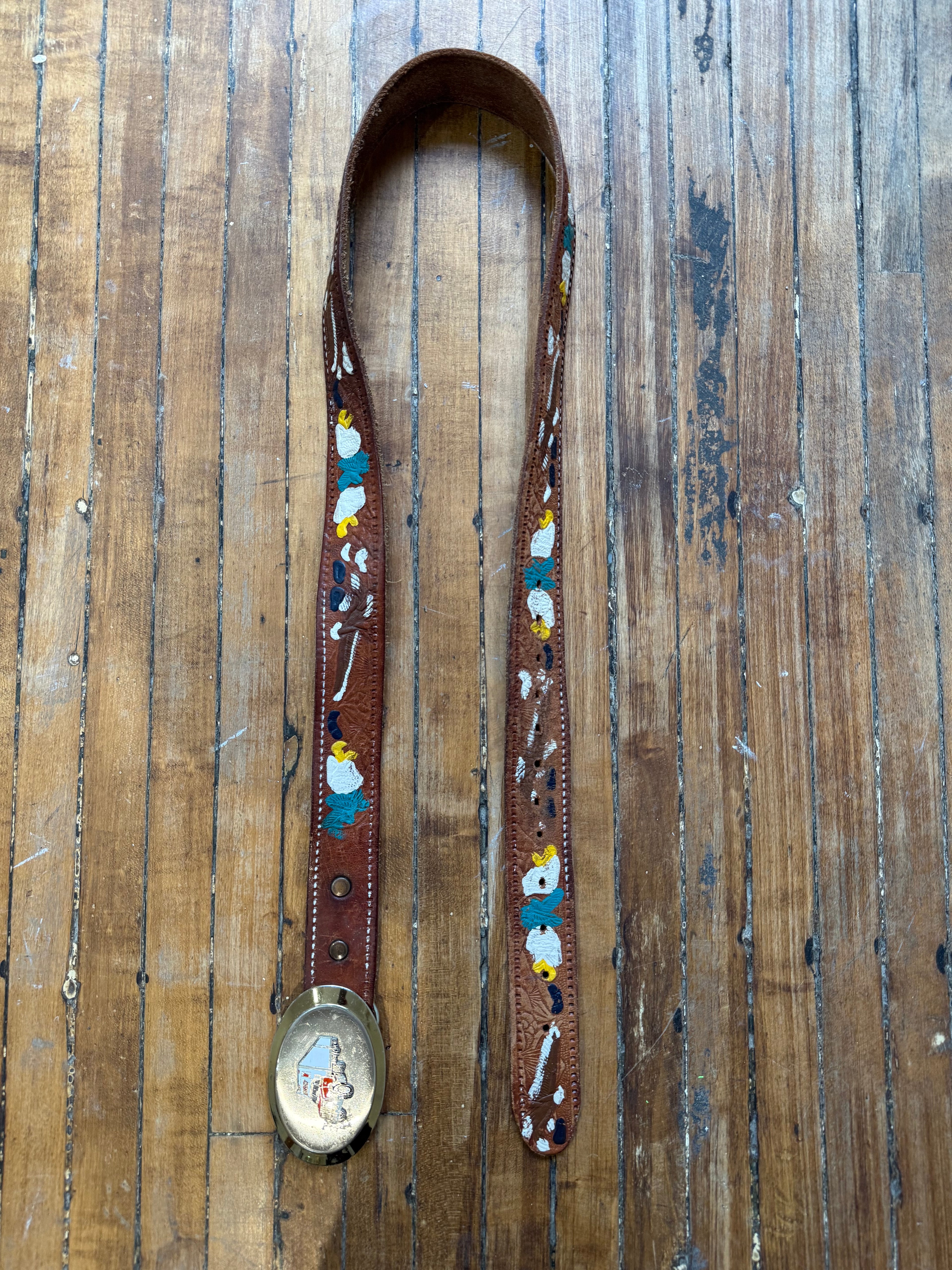 Vintage Buckled Leather Belt