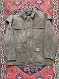 VINTAGE FADED GREY CARHARTT DUSTER JACKET SIZE LARGE