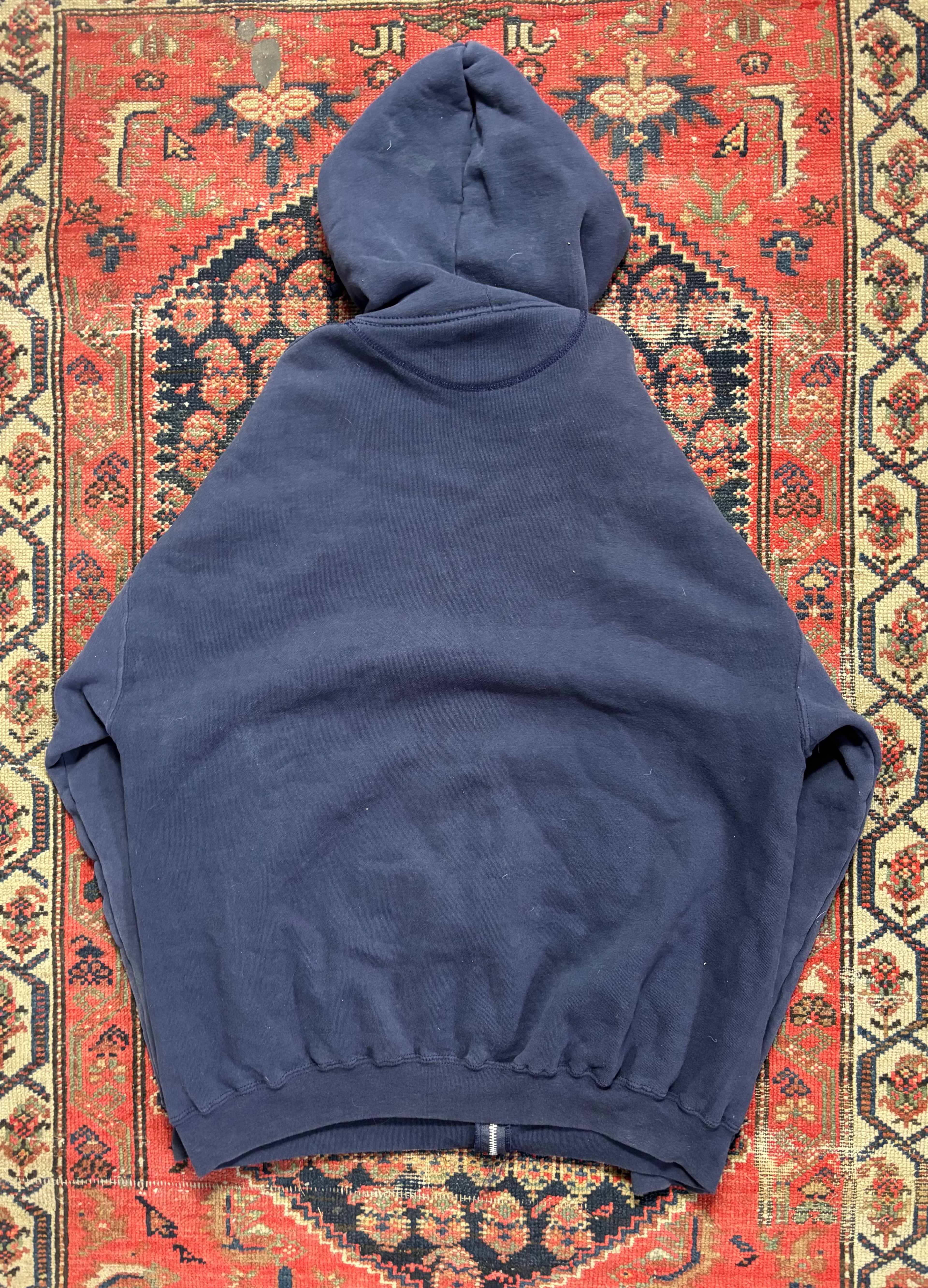 VINTAGE NAVY RUSSEL “MEMBERS MARK” ZIP UP HOODIE SIZE LARGE