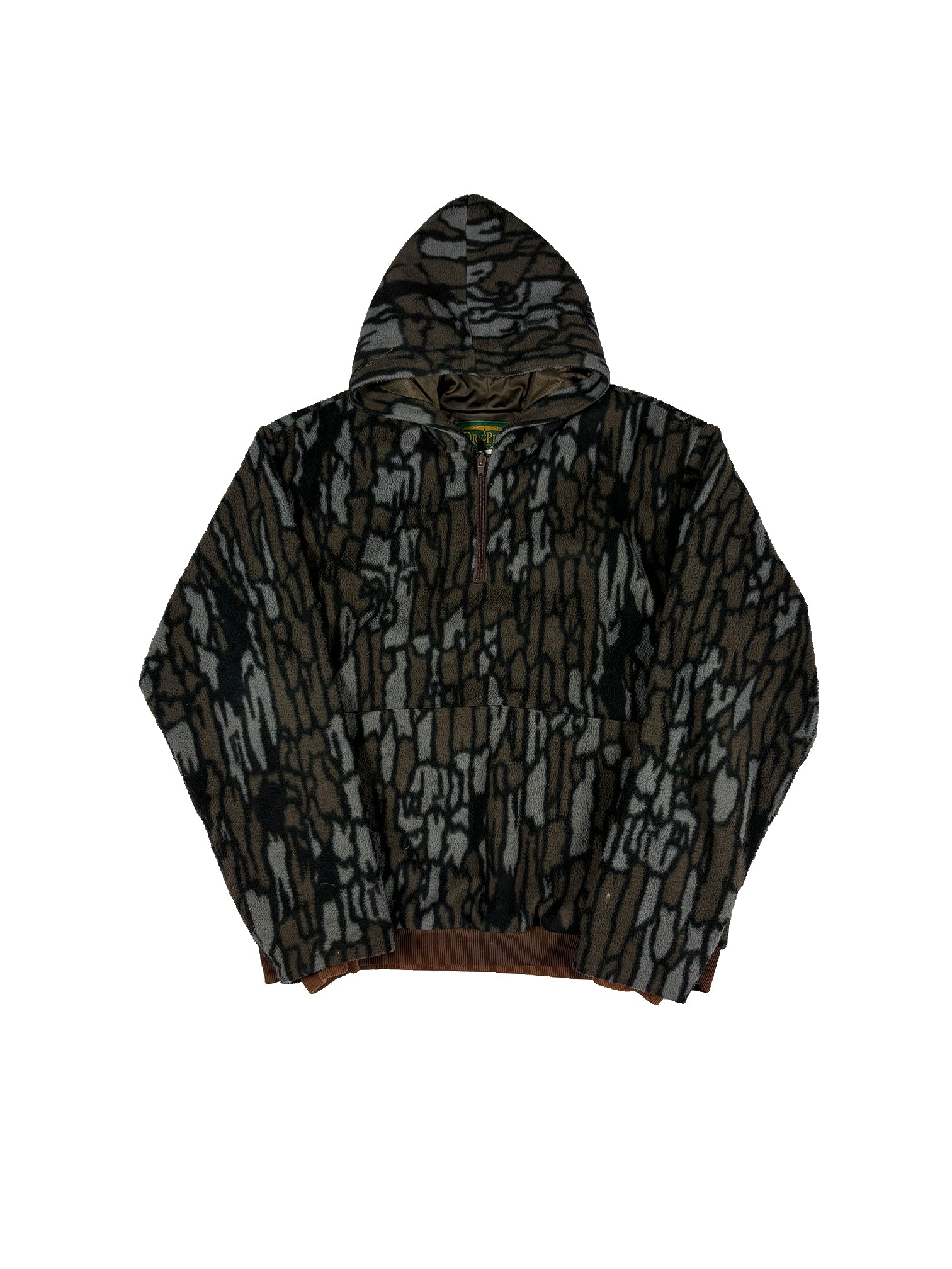 VINTAGE INSULATED CAMO FLEECE QUARTER ZIP SIZE MEDIUM
