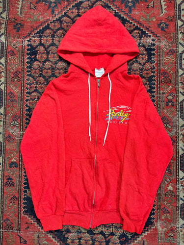 VINTAGE RED 1991 HARLEY ZIP UP HOODIE SIZE MEDIUM