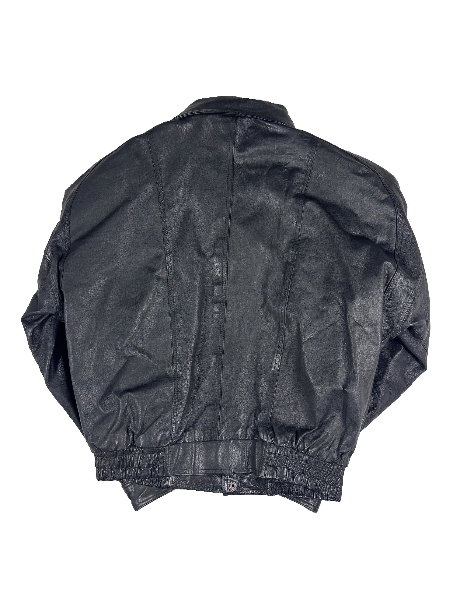 VINTAGE BLACK INSULATED LEATHER JACKET SIZE LARGE