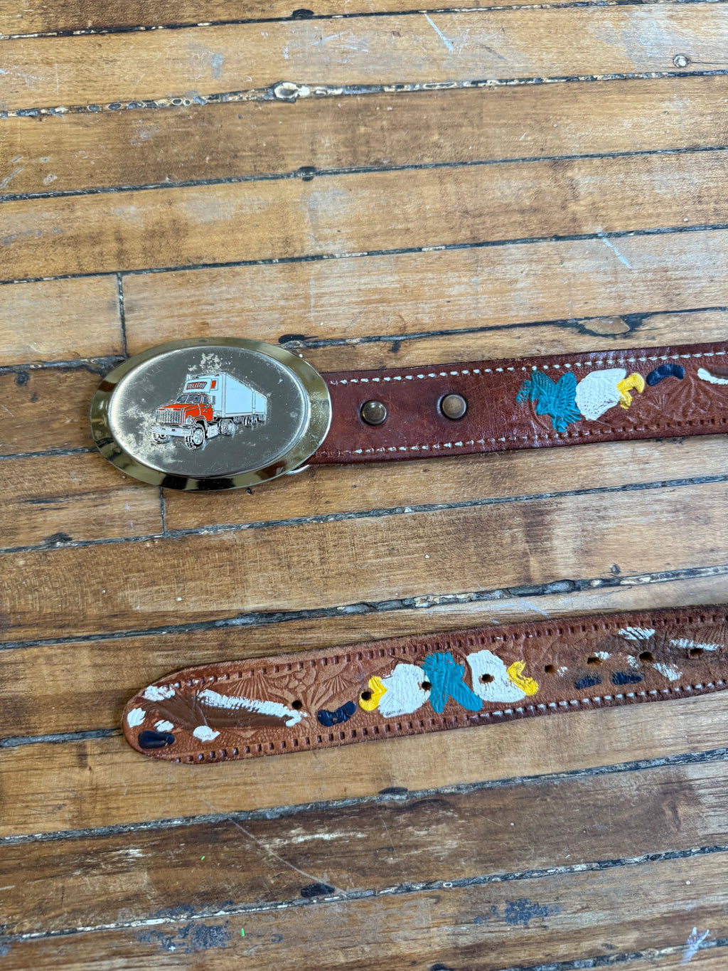Vintage Buckled Leather Belt