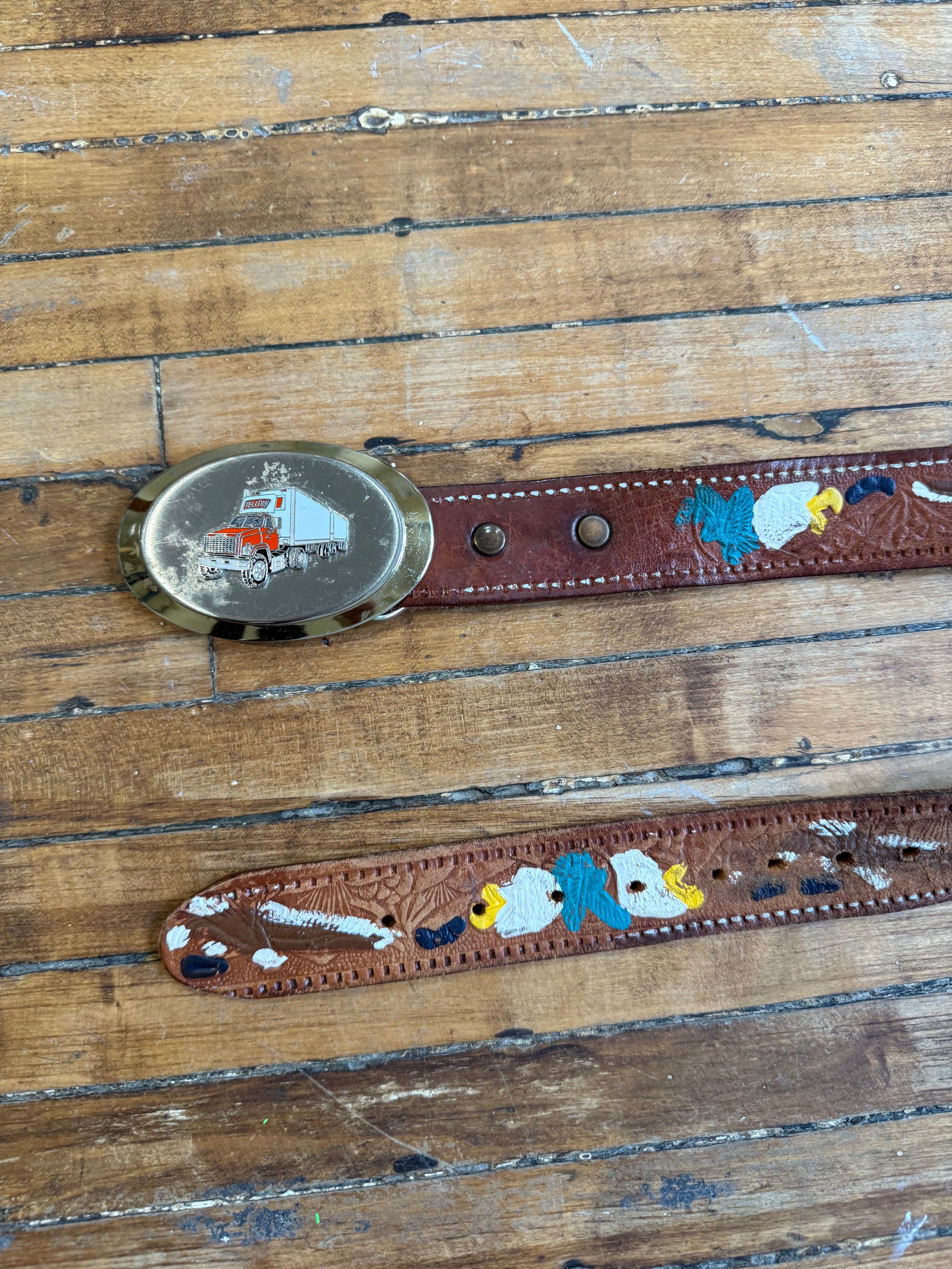 Vintage Buckled Leather Belt