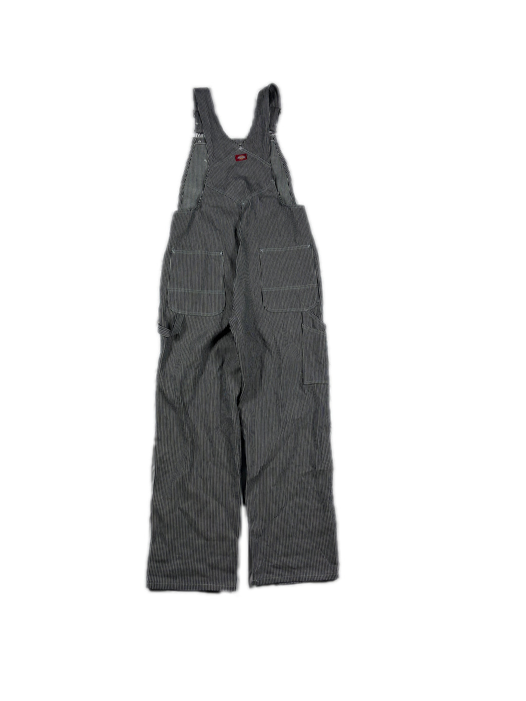 VINTAGE DICKIES BLACK PINSTRIPPED OVERALLS W/32x32